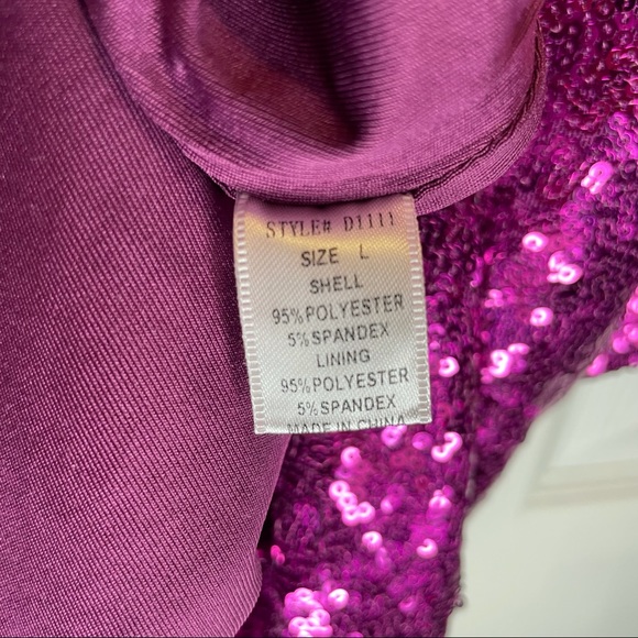 Fuchsia Pink Sequin Dress - Picture 8 of 9